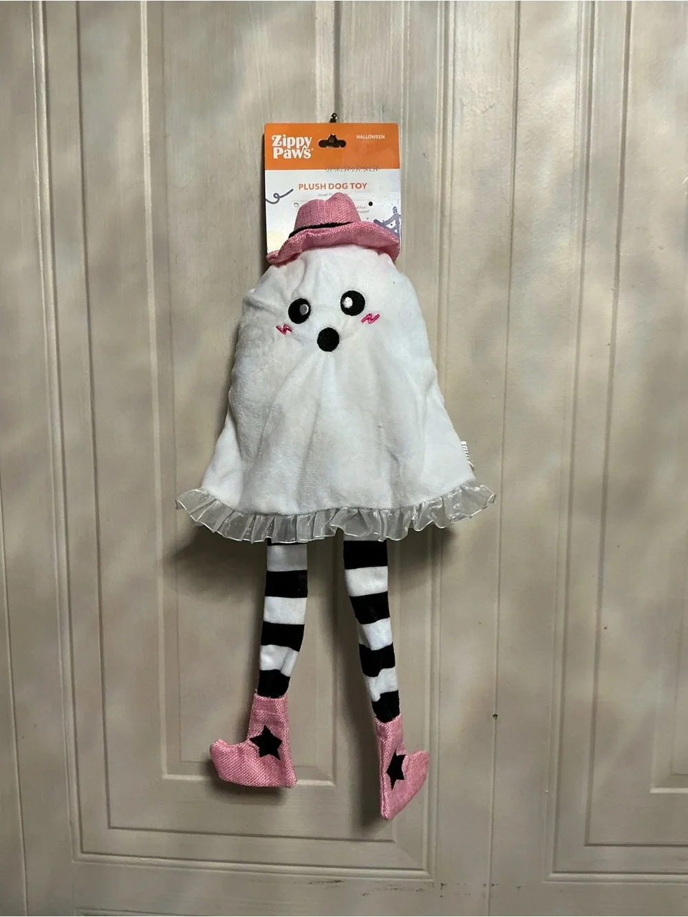 Zippy Paws Halloween  Long Leg And Hat Dog Toy With Squeaker 18”Ghost